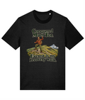 Front view of the Uphill Society Conquered Mam Tor T-Shirt, featuring hiker celebrating on Mam Tor with Everest is my recovery walk lettering.